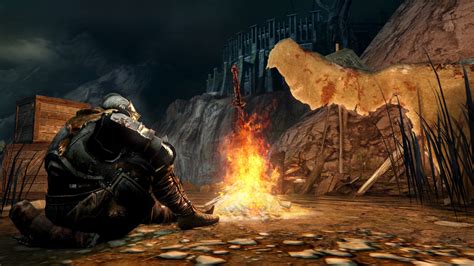 dark souls sitting at bonfire